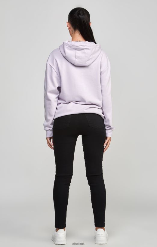 SikSilk Apparel 020XHH115 Purple Oversized 89 Hoodie Women