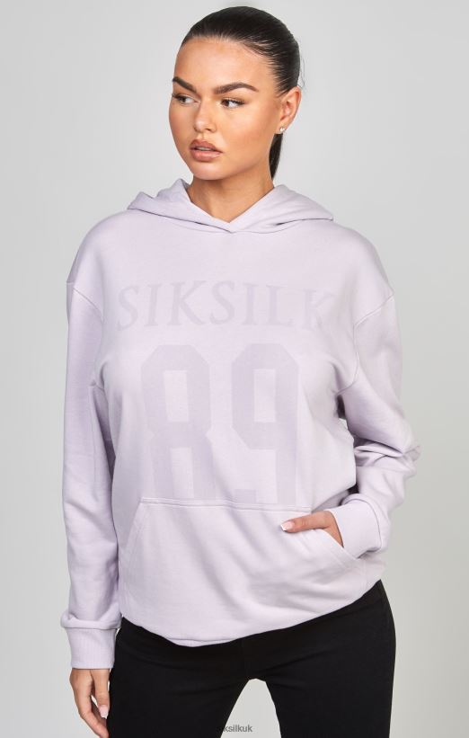 SikSilk Apparel 020XHH115 Purple Oversized 89 Hoodie Women