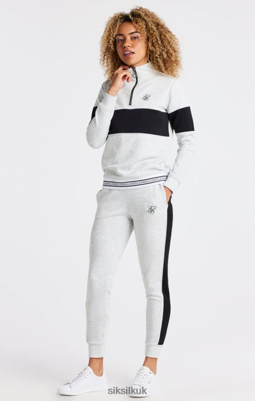 SikSilk Apparel 020XHH118 Grey Marl 1/4 Zip Track Top Women