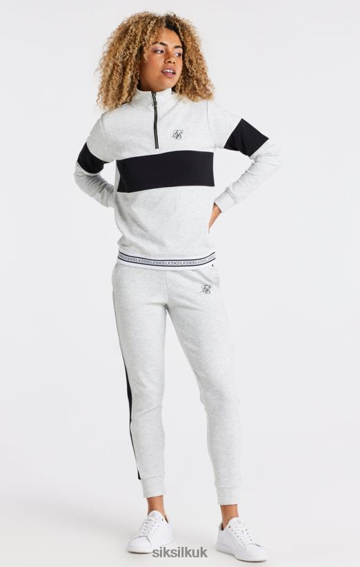 SikSilk Apparel 020XHH118 Grey Marl 1/4 Zip Track Top Women