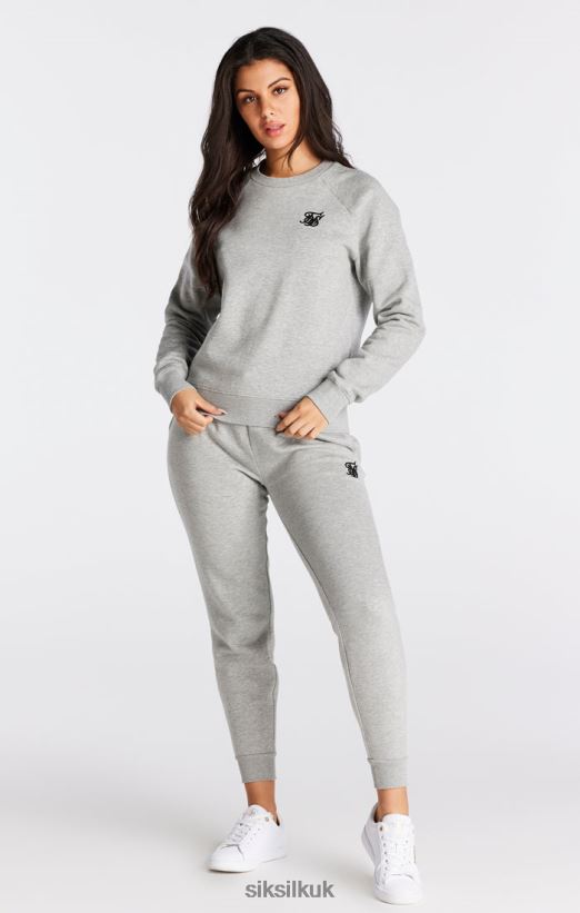 SikSilk Apparel 020XHH121 Grey Marl Essential Crew Sweatshirt Women