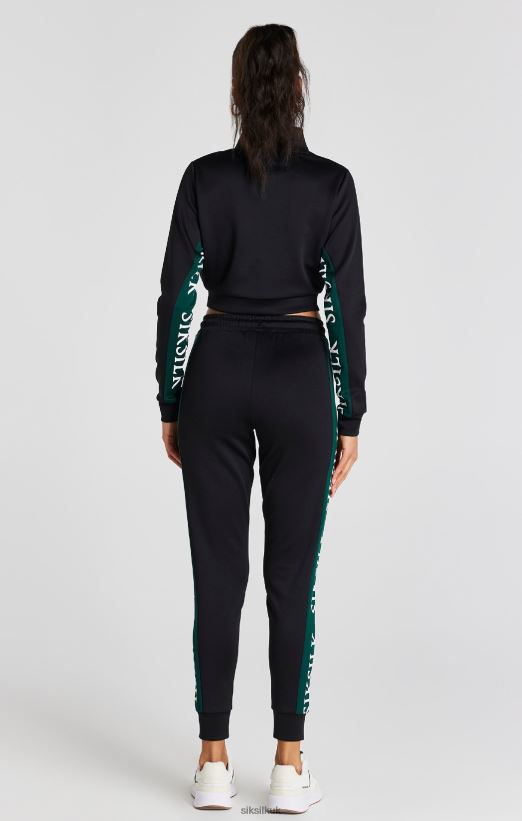 SikSilk Apparel 020XHH74 Black Track Top Women