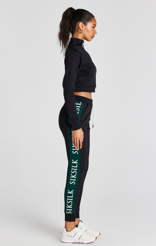 SikSilk Apparel 020XHH74 Black Track Top Women