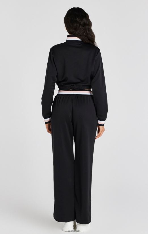 SikSilk Apparel 020XHH75 Black Varsity 1/4 Zip Track Top Women