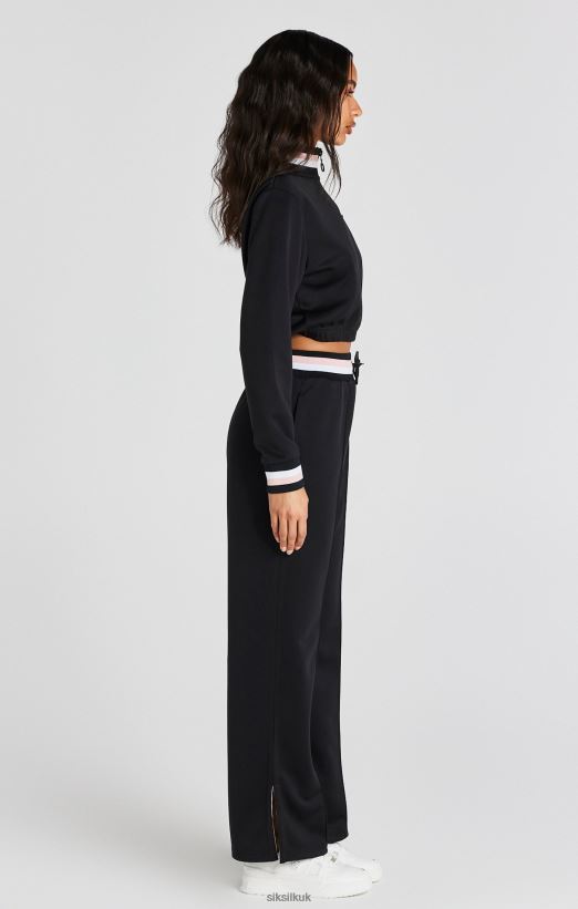 SikSilk Apparel 020XHH75 Black Varsity 1/4 Zip Track Top Women