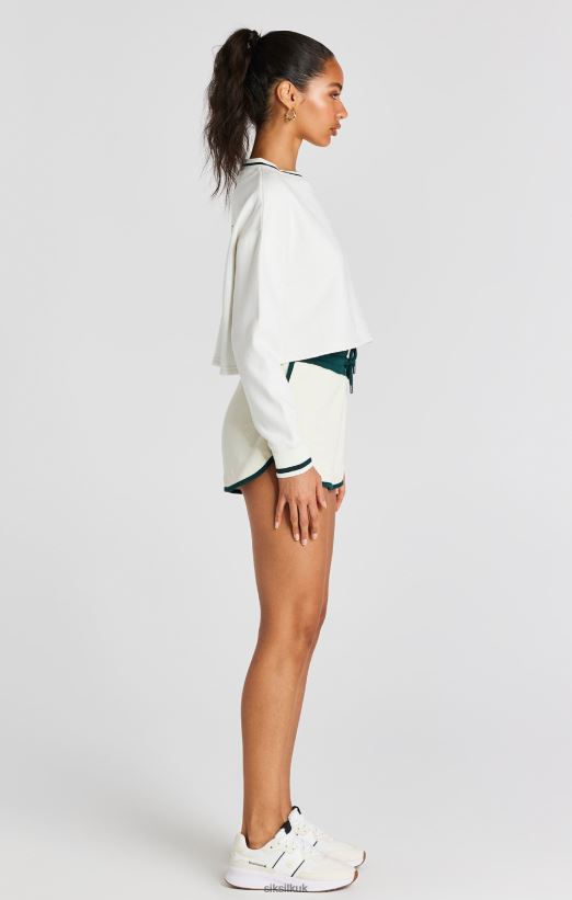 SikSilk Apparel 020XHH78 Ecru Crop Sweatshirt Women