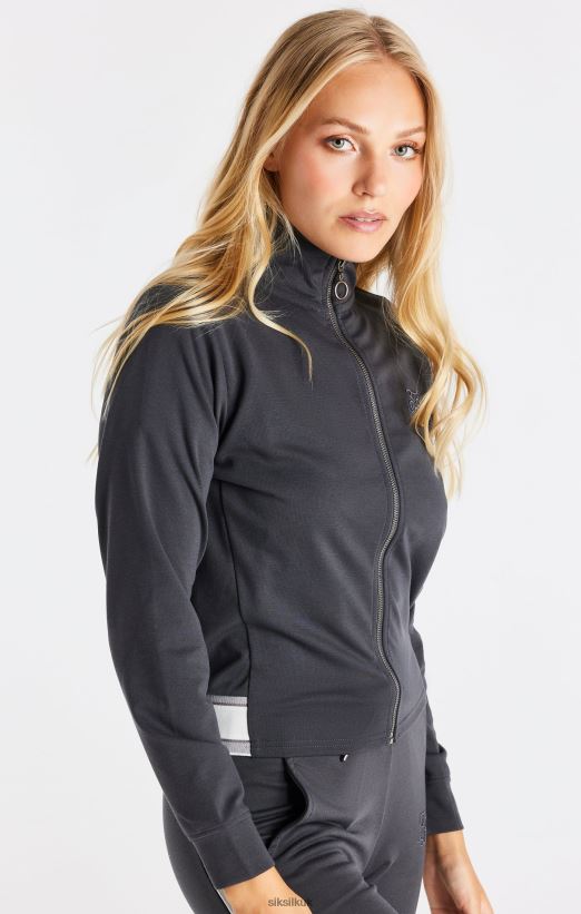 SikSilk Apparel 020XHH81 Grey Zip Track Top Women