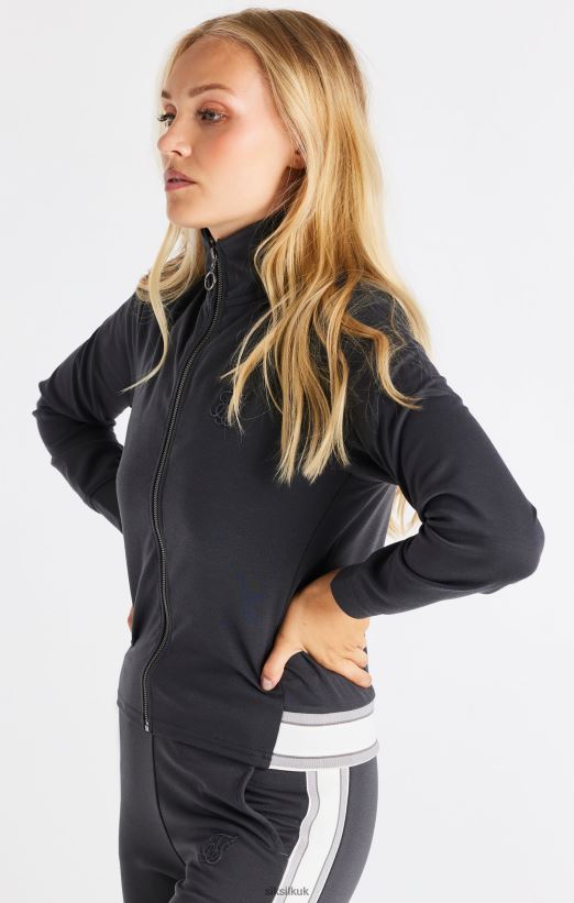 SikSilk Apparel 020XHH81 Grey Zip Track Top Women