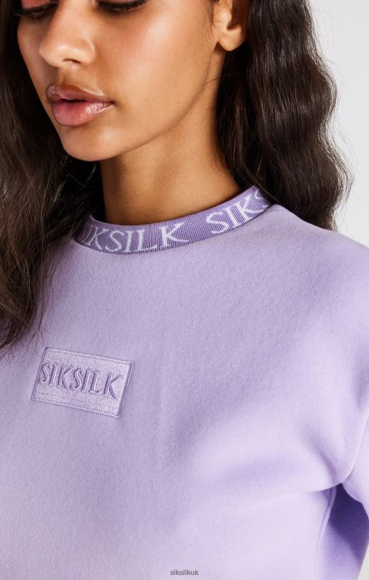 SikSilk Apparel 020XHH82 Lilac Crop Sweatshirt Women