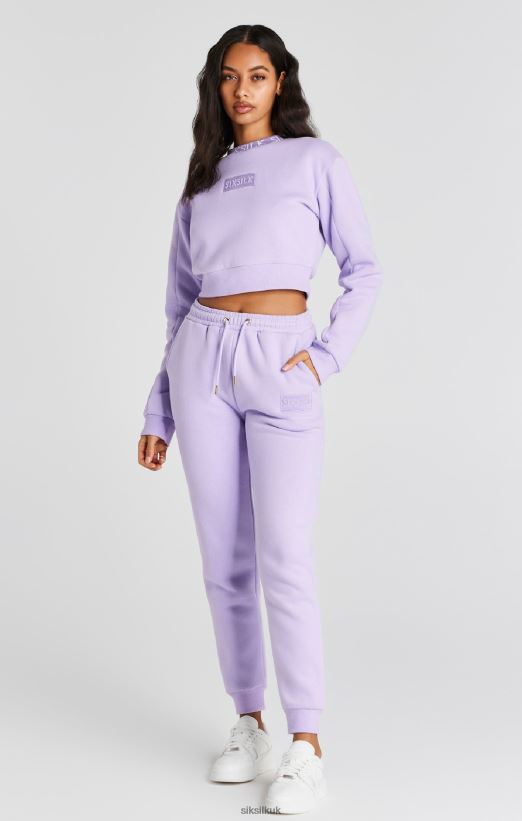 SikSilk Apparel 020XHH82 Lilac Crop Sweatshirt Women