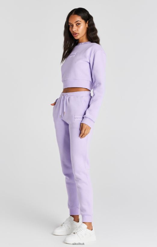 SikSilk Apparel 020XHH82 Lilac Crop Sweatshirt Women