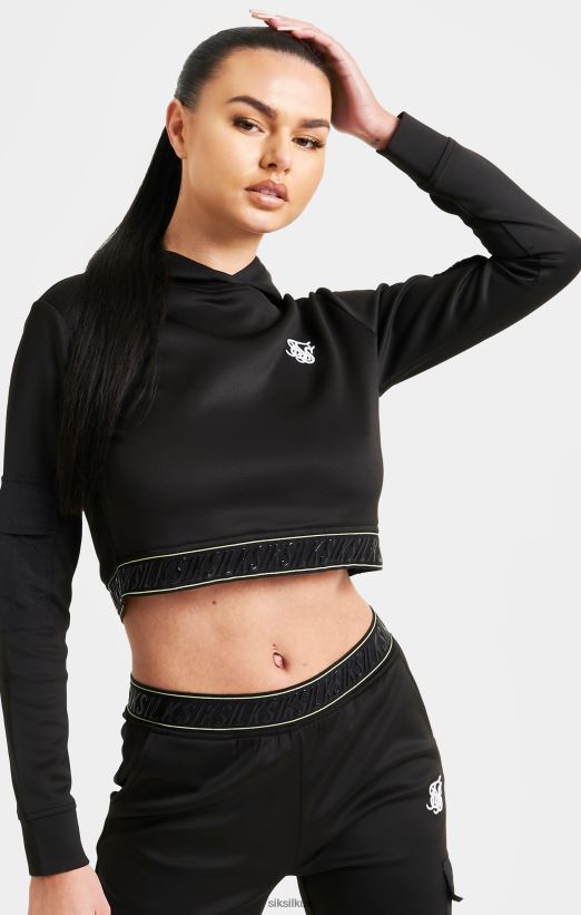 SikSilk Apparel 020XHH87 Black Cargo Track Top Women