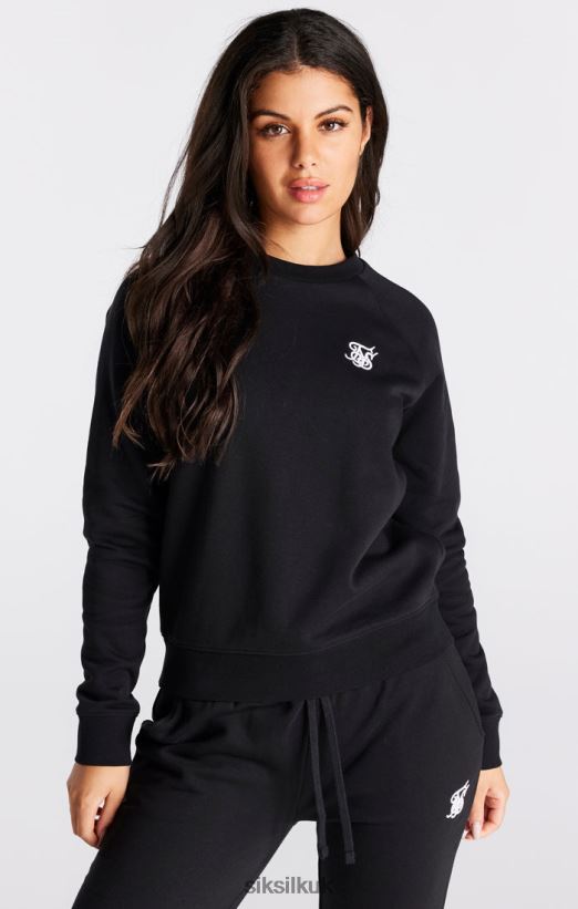 SikSilk Apparel 020XHH98 Black Essential Crew Sweatshirt Women