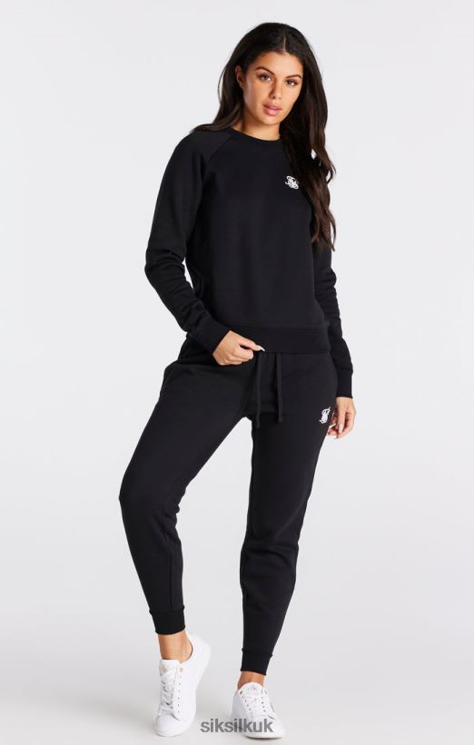 SikSilk Apparel 020XHH98 Black Essential Crew Sweatshirt Women