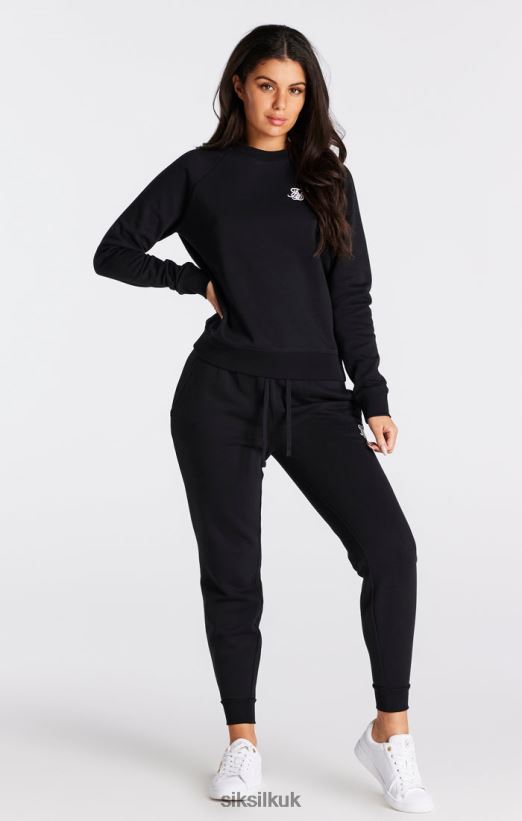 SikSilk Apparel 020XHH98 Black Essential Crew Sweatshirt Women