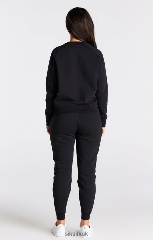 SikSilk Apparel 020XHH98 Black Essential Crew Sweatshirt Women