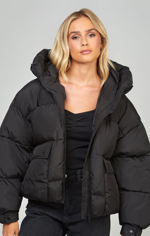 SikSilk Apparel 020XHH124 Black Oversized Padded Coat Women