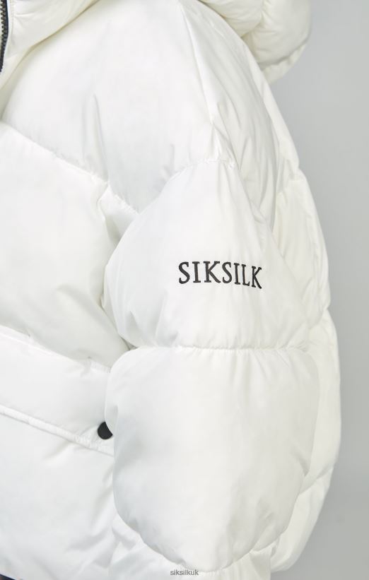 SikSilk Apparel 020XHH125 White Oversized Padded Coat Women