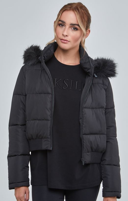 SikSilk Apparel 020XHH127 Black Cropped Parka Women