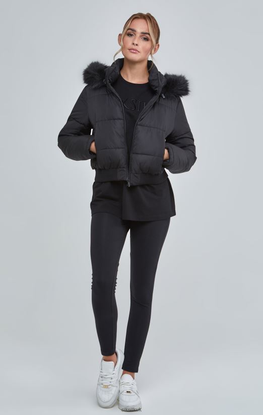 SikSilk Apparel 020XHH127 Black Cropped Parka Women