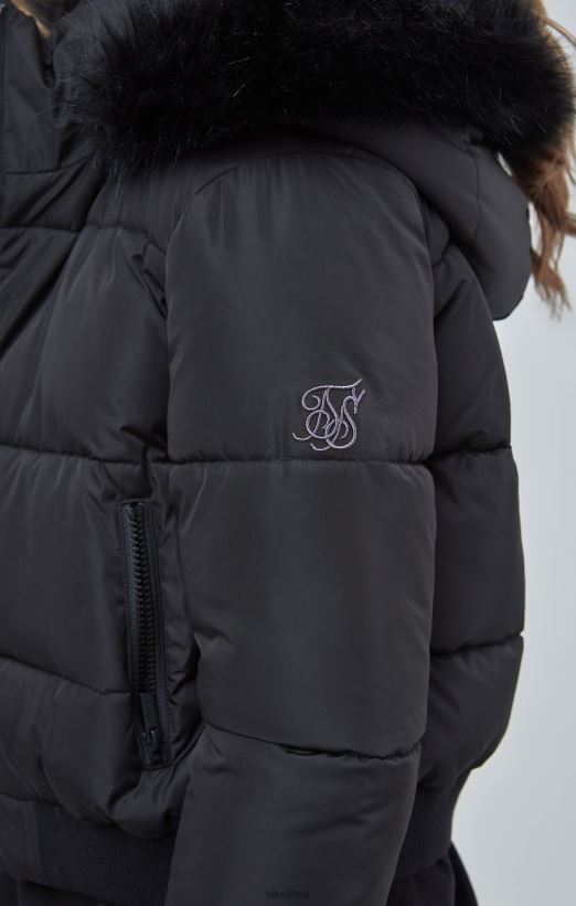 SikSilk Apparel 020XHH127 Black Cropped Parka Women