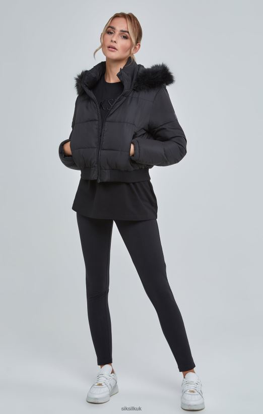 SikSilk Apparel 020XHH127 Black Cropped Parka Women