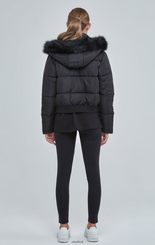 SikSilk Apparel 020XHH127 Black Cropped Parka Women