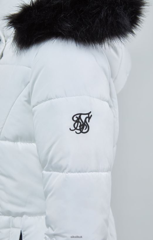 SikSilk Apparel 020XHH128 White Longline Padded Parka Women