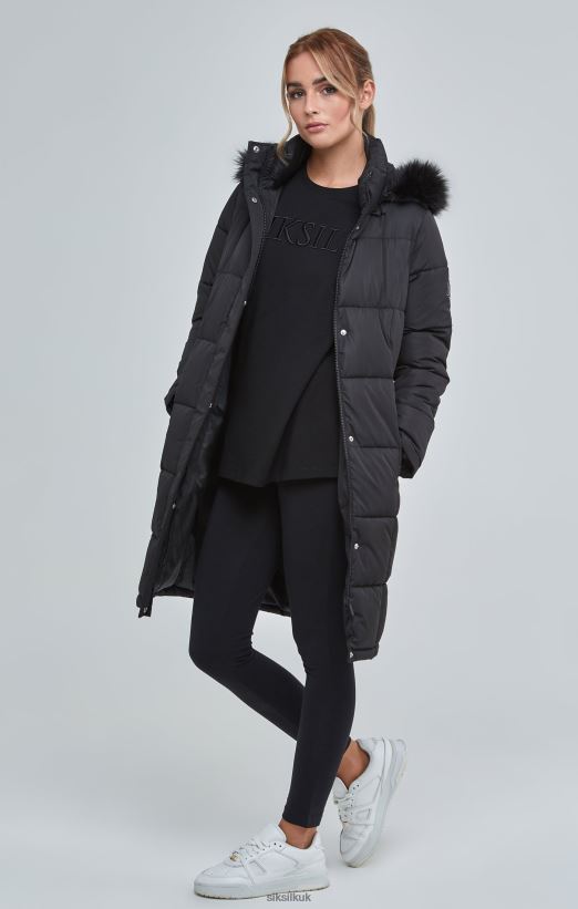 SikSilk Apparel 020XHH129 Black Longline Padded Parka Women