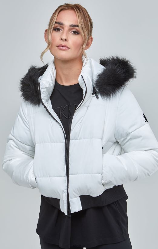 SikSilk Apparel 020XHH130 White Cropped Parka Women