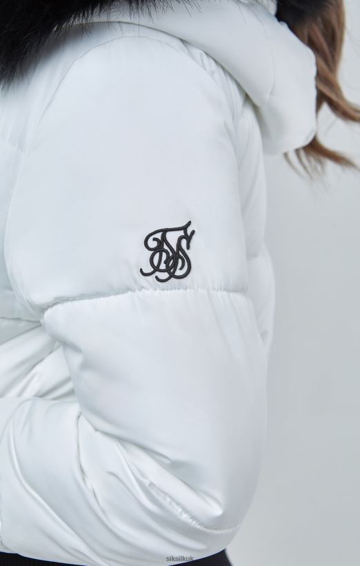 SikSilk Apparel 020XHH130 White Cropped Parka Women