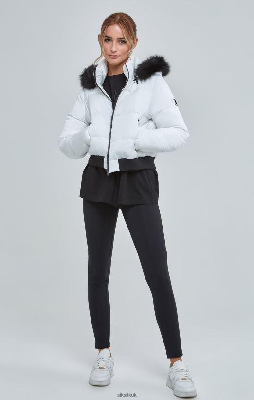 SikSilk Apparel 020XHH130 White Cropped Parka Women