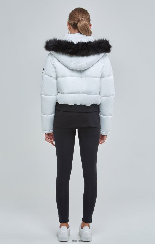 SikSilk Apparel 020XHH130 White Cropped Parka Women