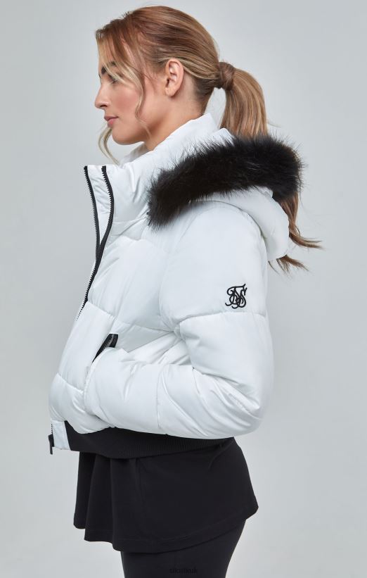 SikSilk Apparel 020XHH130 White Cropped Parka Women