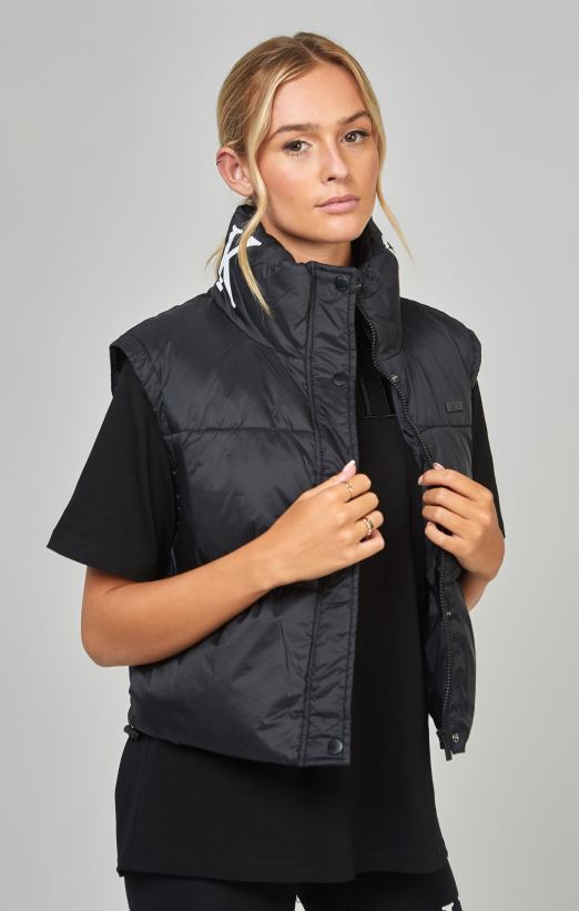SikSilk Apparel 020XHH132 Black Cropped Gilet Women