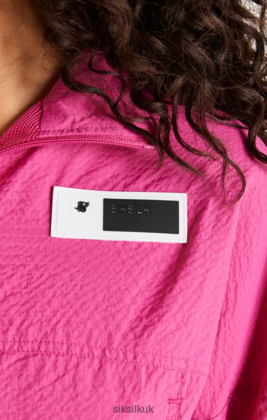 SikSilk Apparel 020XHH134 Pink Cropped Ruched Jacket Women