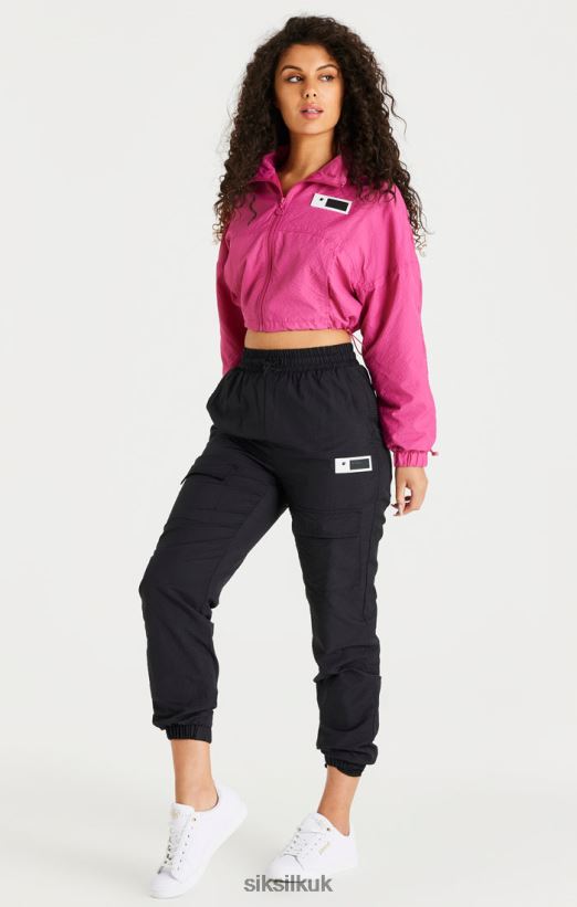 SikSilk Apparel 020XHH134 Pink Cropped Ruched Jacket Women