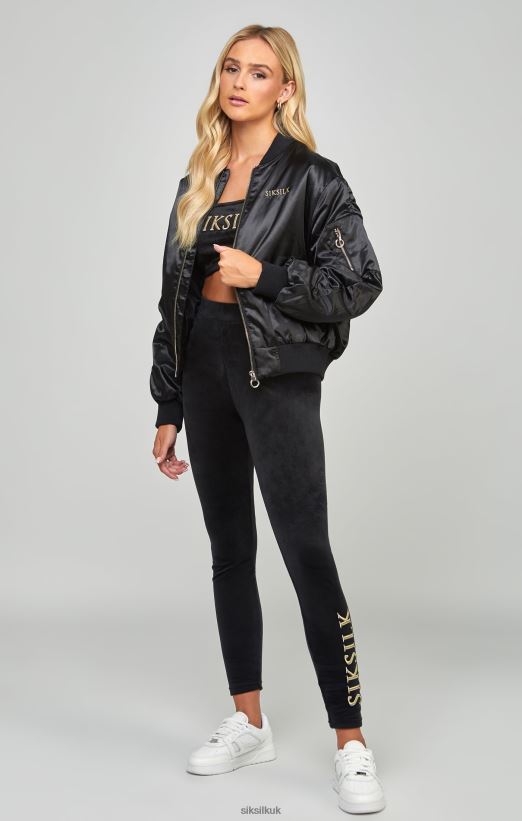 SikSilk Apparel 020XHH136 High Shine Oversized Bomber Jacket Women