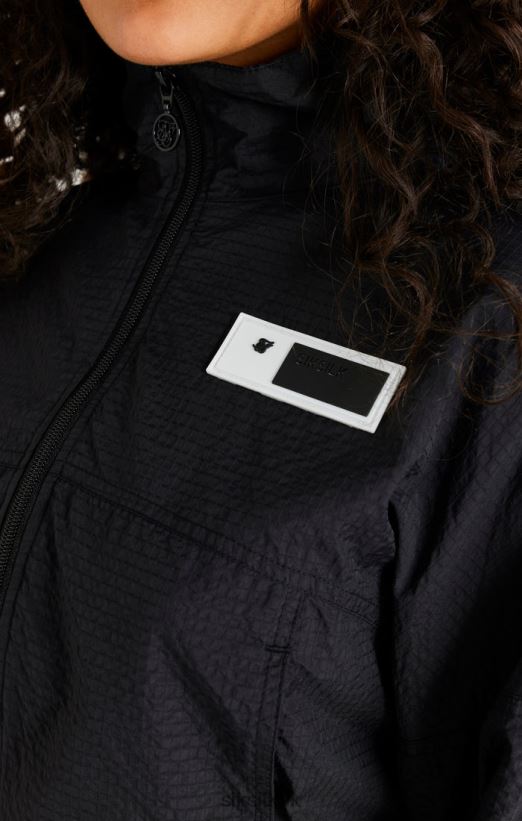 SikSilk Apparel 020XHH139 Black Cropped Ruched Jacket Women