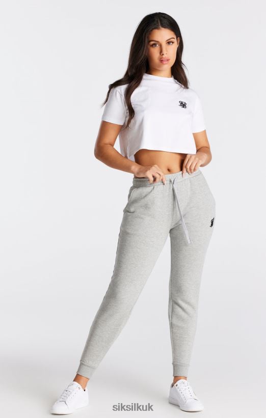 SikSilk Apparel 020XHH24 White Essential Box Fit Crop T-Shirt Women