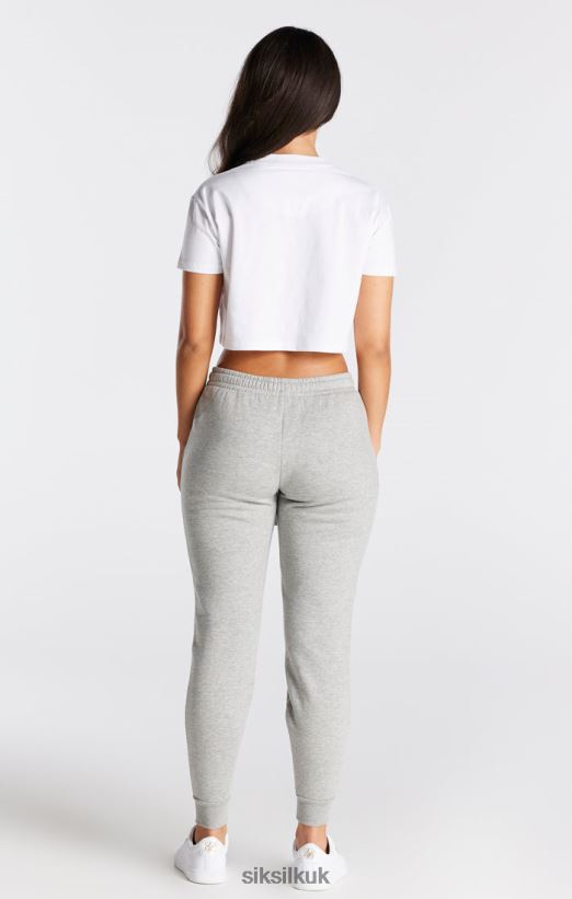 SikSilk Apparel 020XHH24 White Essential Box Fit Crop T-Shirt Women