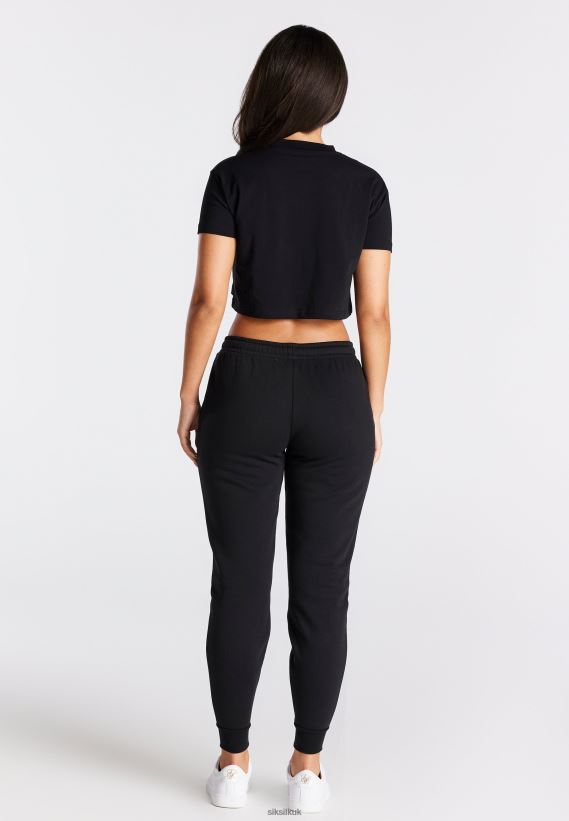 SikSilk Apparel 020XHH25 Black Essential Box Fit Crop T-Shirt Women