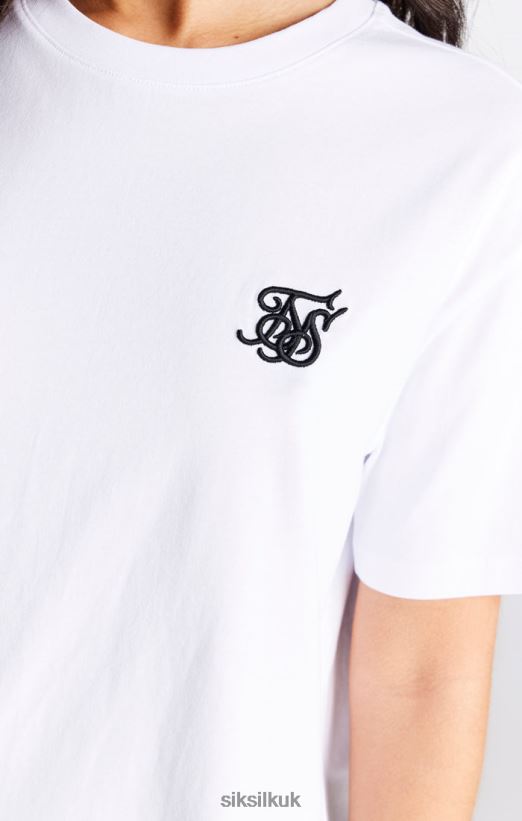 SikSilk Apparel 020XHH27 White Essential Boyfriend T-Shirt Women