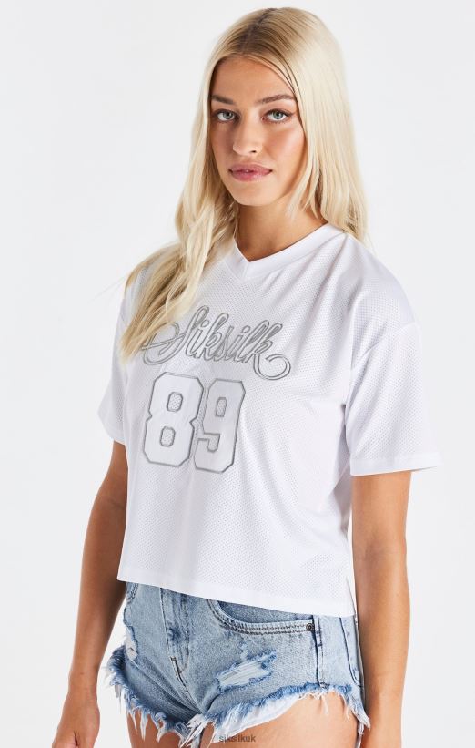 SikSilk Apparel 020XHH32 White Mesh T-Shirt Women