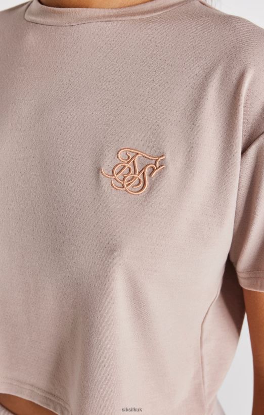 SikSilk Apparel 020XHH34 Washed Pink Crop T-Shirt Women