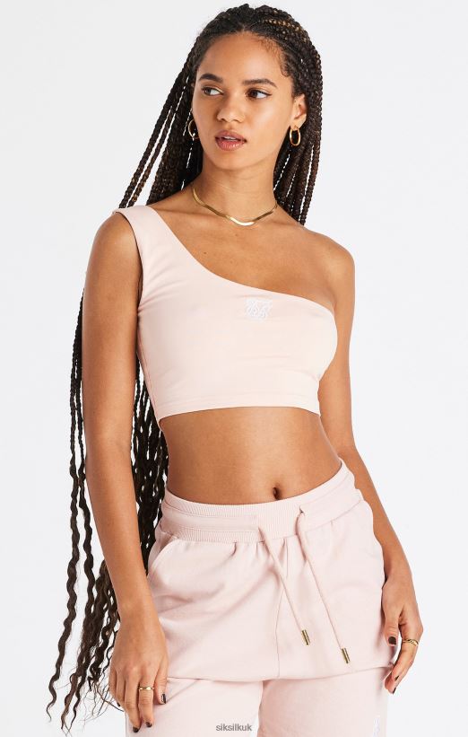 SikSilk Apparel 020XHH39 Pink One Shoulder Crop Top Women