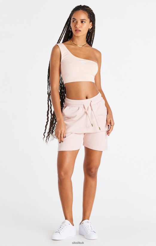 SikSilk Apparel 020XHH39 Pink One Shoulder Crop Top Women