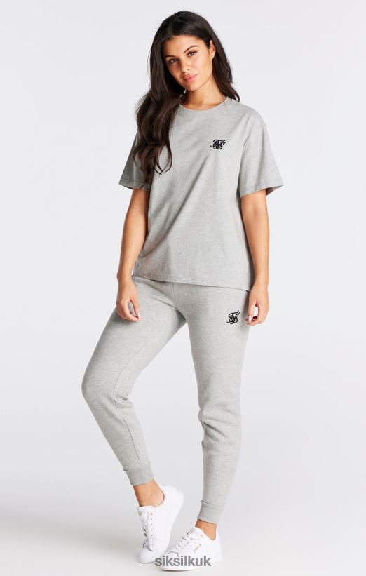 SikSilk Apparel 020XHH41 Grey Marl Essential Boyfriend T-Shirt Women