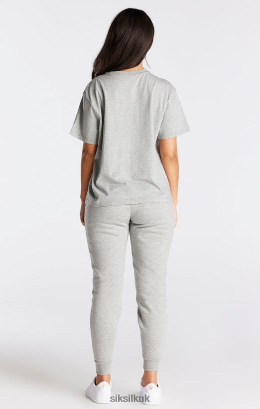 SikSilk Apparel 020XHH41 Grey Marl Essential Boyfriend T-Shirt Women