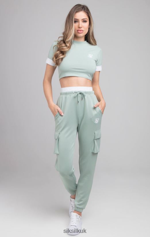 SikSilk Apparel 020XHH46 Green Crop T-Shirt Women